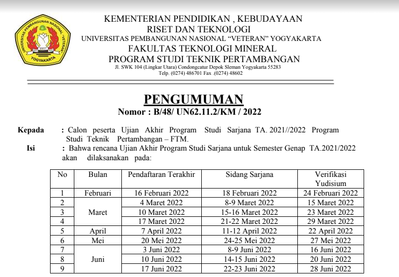 Prodi Teknik Pertambangan