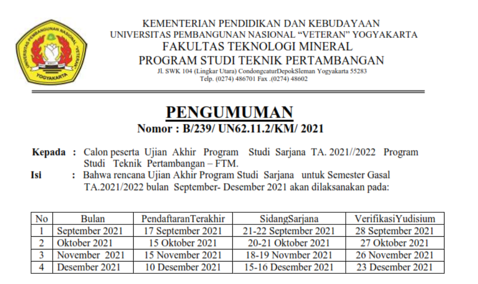 Prodi Teknik Pertambangan