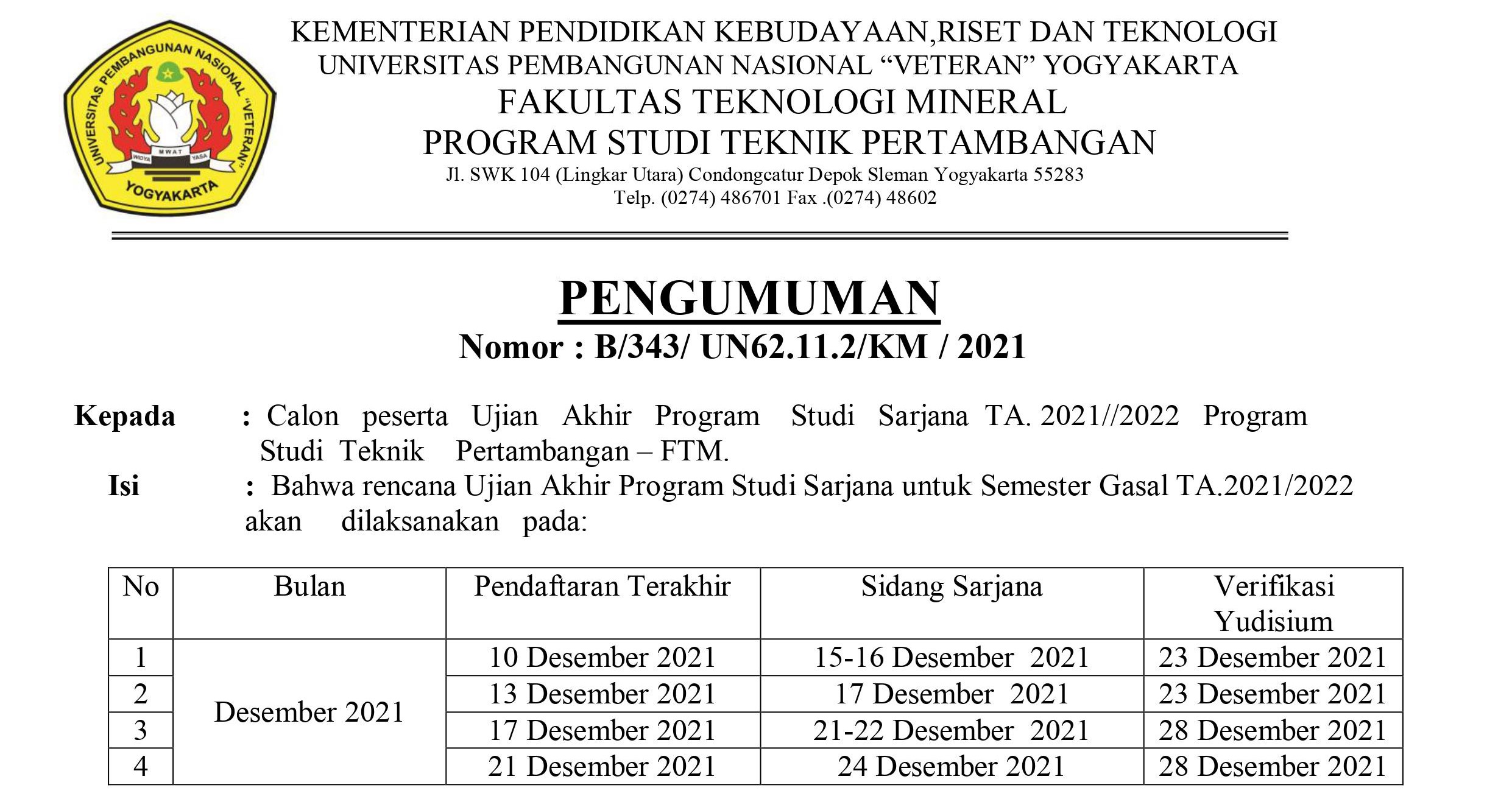 Prodi Teknik Pertambangan